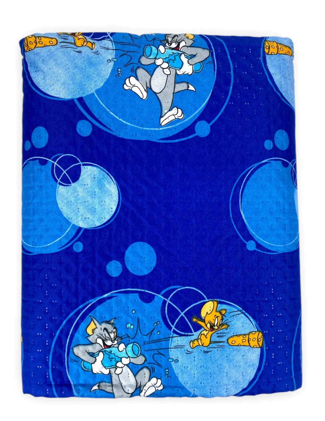 Copriletto Singolo Bambini 170x250 Tom and Jerry Blu “TJ Bottle” – Trapuntino Leggero 80 g/m² in Microfibra, Made in Italy