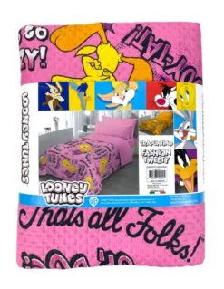 Copriletto Singolo Bambini 170x250 Titti Rosa Looney Tunes – Trapuntino Leggero 80 g/m² in Microfibra, Made in Italy