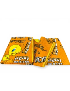 Copriletto Singolo Bambini 170x250 Titti Arancione Looney Tunes – Trapuntino Leggero 80 g/m² in Microfibra, Made in Italy