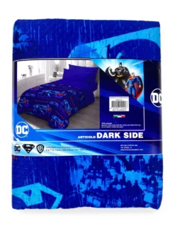 Copriletto Singolo Bambini 170x250 Superman DC Comics Blu “Dark Side” – Trapuntino Leggero 80 g/m², Made in Italy