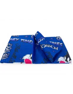 Copriletto Singolo Bambini 170x250 Gatto Silvestro Blu – Trapuntino Leggero 80 g/m² in Microfibra, Made in Italy