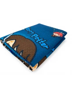 Copriletto Singolo Bambini 170x250 Harry Potter Blu – Trapuntino Leggero 80 g/m² in Microfibra, Made in Italy