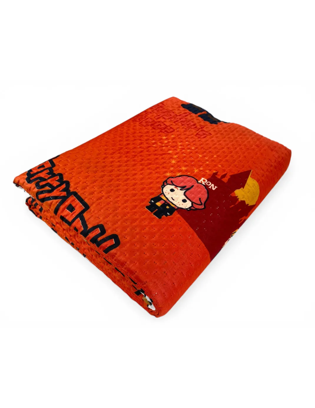 Copriletto Singolo Bambini 170x250 Harry Potter Arancione – Trapuntino Leggero 80 g/m² in Microfibra, Made in Italy