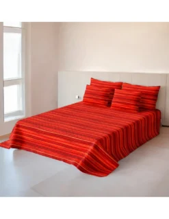 COPRILETTO Trapuntato FIOCCO © STRIPE Rosso Bordeaux Made in Italy