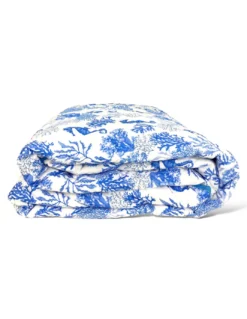 COPRILETTO Trapuntato FIOCCO CAVALLUCCI Marini BLU Made in Italy
