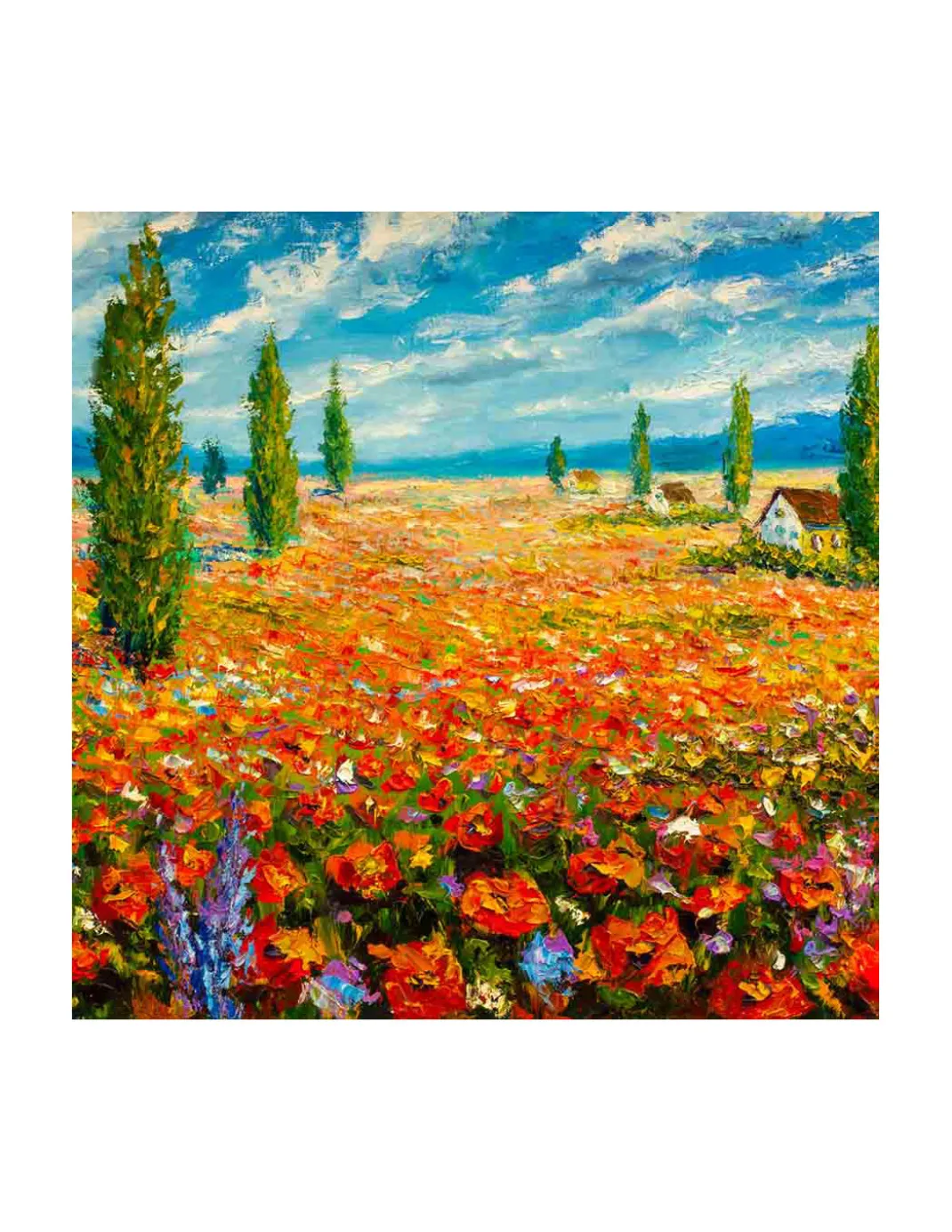 COPRILETTO trapuntato Quadri d'Autore Papaveri Monet Matrimoniale