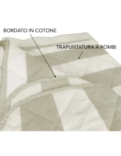 COPRILETTO trapuntato RIGATO francese BEIGE ECRÙ in PURO cotone