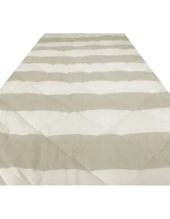 COPRILETTO trapuntato RIGATO francese BEIGE ECRÙ in PURO cotone