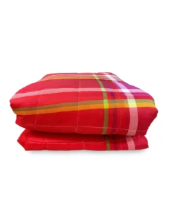 COPRILETTO trapuntato SPRING scozzese ROSSO e FUCSIA
