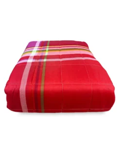 COPRILETTO trapuntato SPRING scozzese ROSSO e FUCSIA