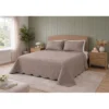 Copriletto Trapuntato Venezia Matrimoniale 250x250 Tortora, Microfibra Manopesca, Trapuntatura Quadretti, 100 g/m², Bordo a Onde