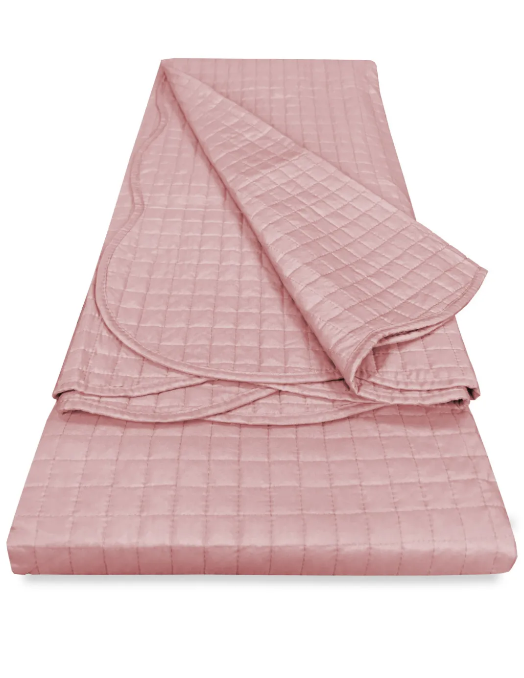 Copriletto Trapuntato Venezia Matrimoniale 250x250 Rosa – Microfibra Manopesca, Trapuntatura Quadretti, 100 g/m², Bordo a Onde