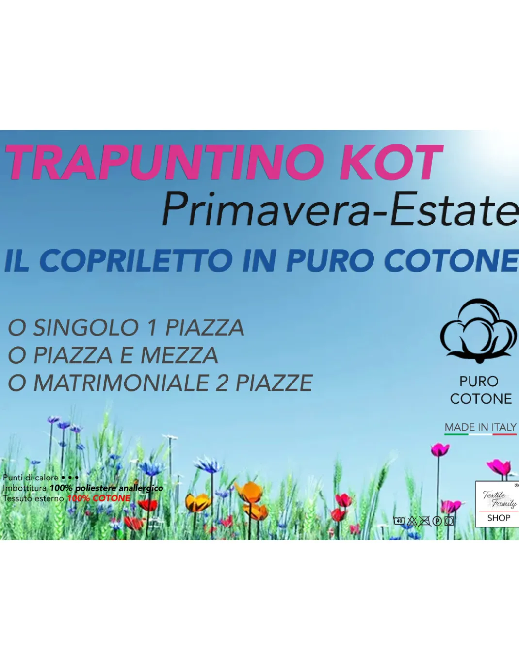 COPRILETTO Trapuntato ZEBRATO Bianco NERO