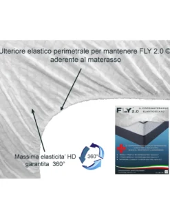 COPRIMATERASSO ELASTICIZZATO FLY 2.0 SPUGNA JACQUARD con angoli