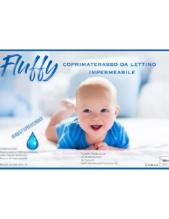 COPRIMATERASSO IMPERMEABILE ANTIACARO PVC LETTINO FLUFFY ANTI URINA in puro cotone