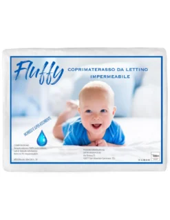 COPRIMATERASSO IMPERMEABILE ANTIACARO PVC LETTINO FLUFFY ANTI URINA in puro cotone
