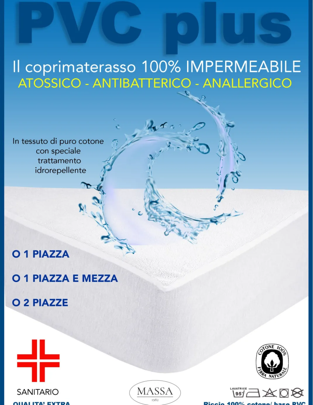 Coprimaterasso IMPERMEABILE Sanitario PVC
