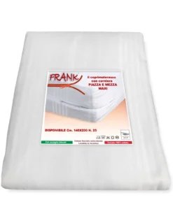 COPRIMATERASSO INTERO FRANK CON CERNIERA ZIP MISURA francese CM. 140 PIAZZA E MEZZA grande