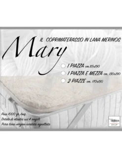 COPRIMATERASSO MARY in vera LANA MERINOS 1000 gr.
