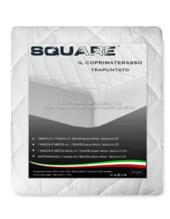 COPRIMATERASSO TRAVERSA TRAPUNTATA CON FASCIA ELASTICIZZATA in puro cotone