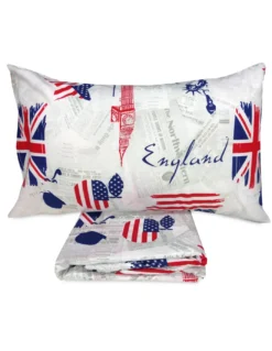 COPRIPIUMINO BANDIERA INGLESE e AMERICANA apple and Sherlock Holmes