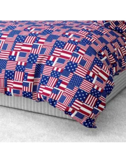 COPRIPIUMINO BANDIERE AMERICANE in morbida Microfibra AMERICA U.S.A Made in Italy