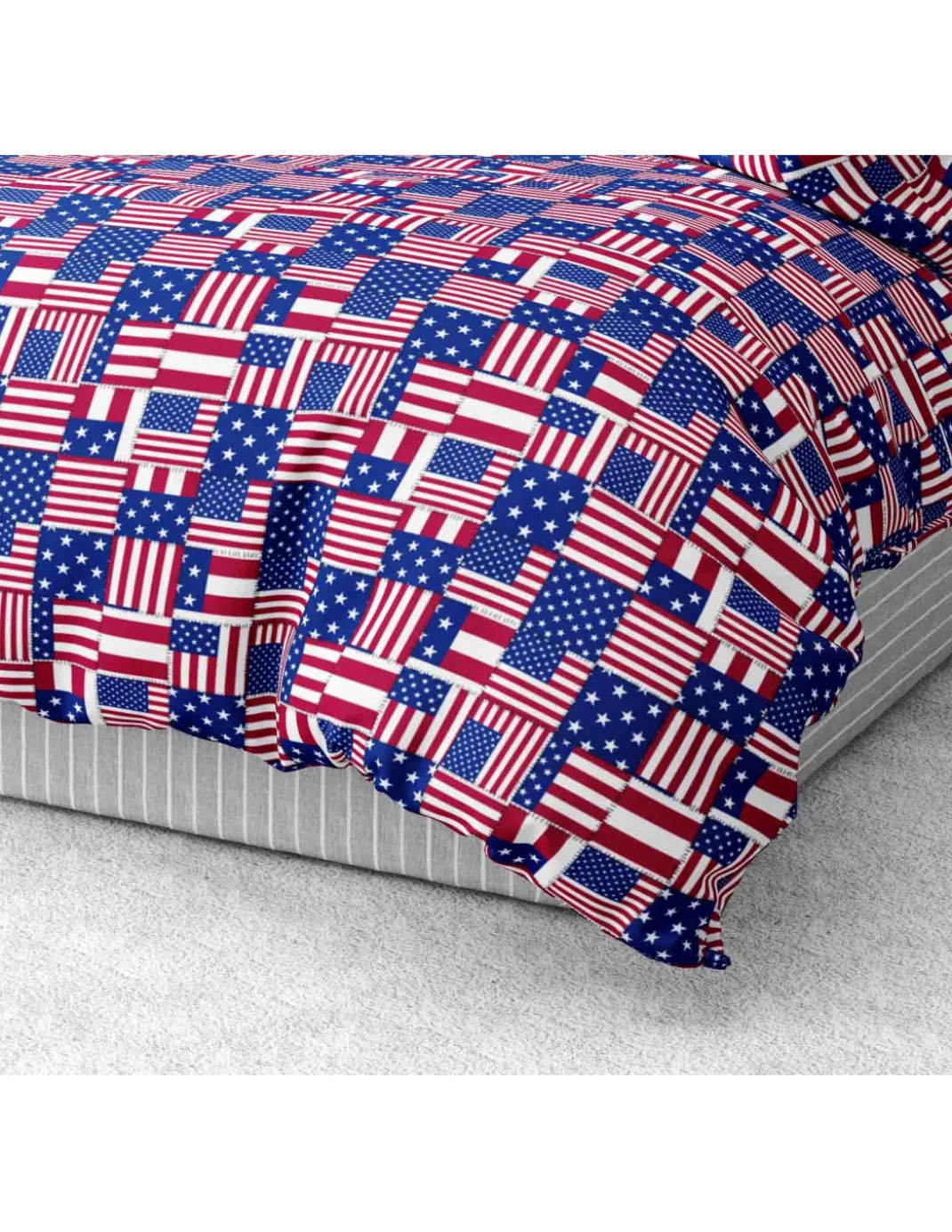 COPRIPIUMINO BANDIERE AMERICANE in morbida Microfibra AMERICA U.S.A Made in Italy