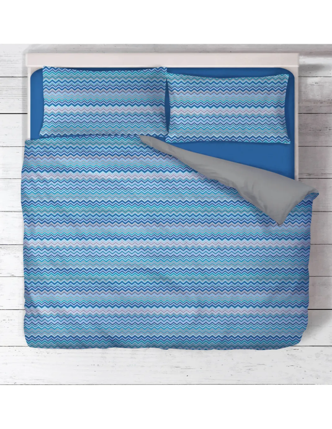 COPRIPIUMINO BEATRICE Blu in Puro cotone Made in Italy