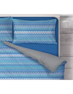 COPRIPIUMINO BEATRICE Blu in Puro cotone Made in Italy