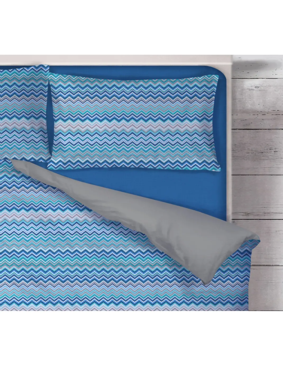 COPRIPIUMINO BEATRICE Blu in Puro cotone Made in Italy