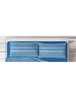 COPRIPIUMINO BEATRICE Blu in Puro cotone Made in Italy
