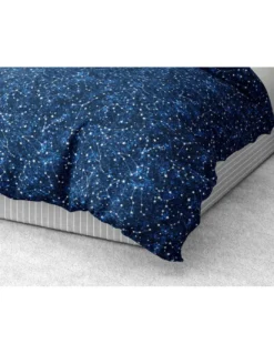 COPRIPIUMINO COSTELLAZIONE Blu in morbida Microfibra Made in Italy