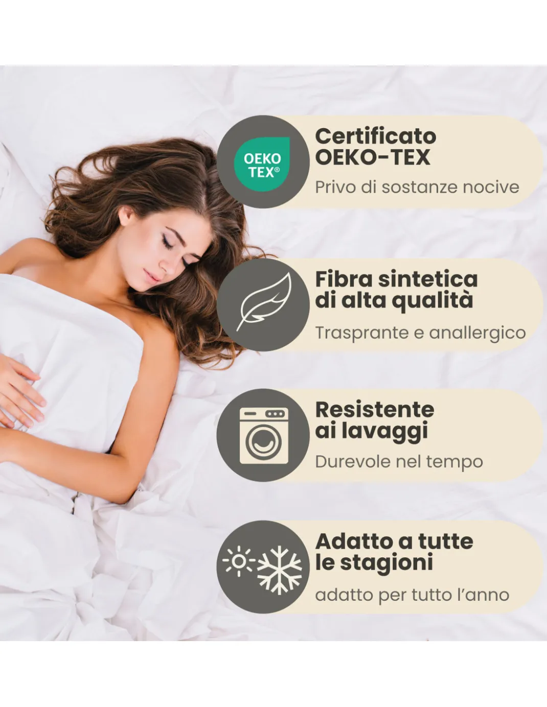 Copripiumino Duotto 4 Stagioni Antracite e Nero - Microfibra Morbida e Traspirante, Oeko-Tex, Facile Manutenzione, Made in Italy