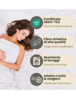 Copripiumino Duotto 4 Stagioni Panna e nocciola - Microfibra Morbida e Traspirante, Oeko-Tex, Facile Manutenzione, Made in Italy