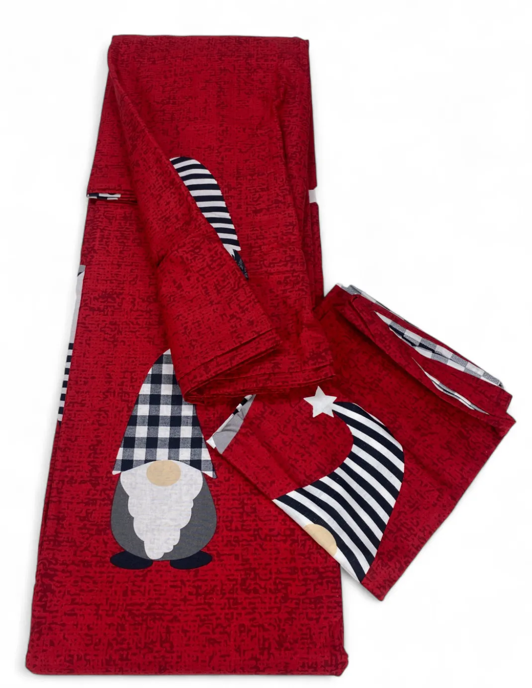 Copripiumino Elfi Natale Rosso - Set Letto Invernale 100% Cotone - Fantasia Natalizia Calda e Accogliente