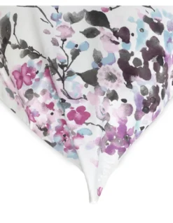 COPRIPIUMINO FIORE Dipinto Rosa in Puro cotone Made in Italy