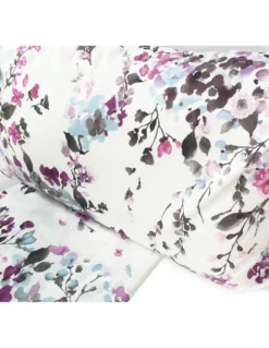 COPRIPIUMINO FIORE Dipinto Rosa in Puro cotone Made in Italy