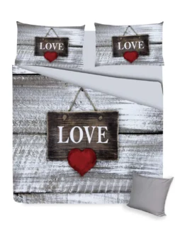 COPRIPIUMINO IMA.TEX FOTOGRAFICO CUORE SHABBY LOVE 2 con federa Arredo
