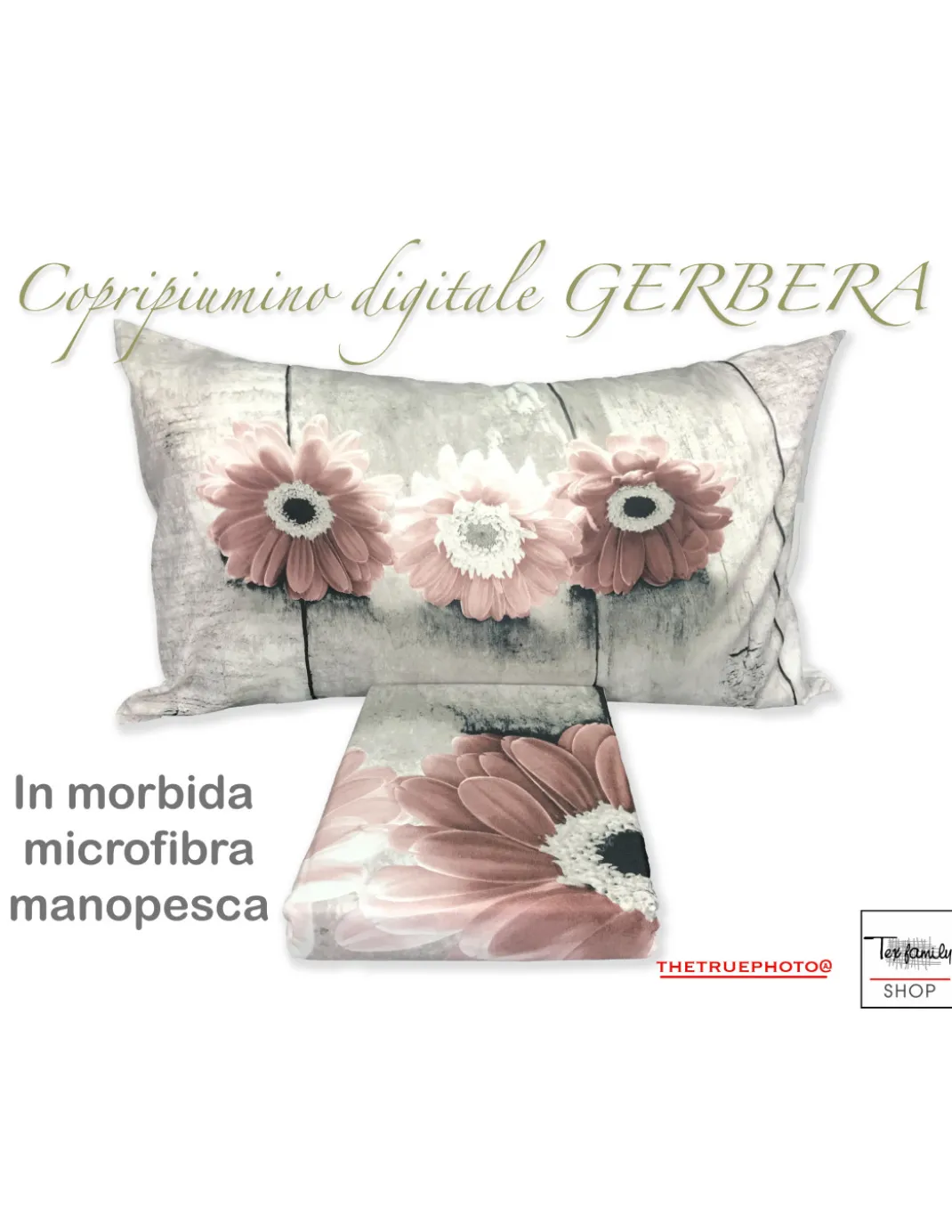 COPRIPIUMINO IMA.TEX FOTOGRAFICO GERBERA ROSA