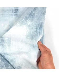 Copripiumino in Cotone Tempo di Dormire Azzurro, Made in Italy, Design Astratto, Patella Antiscivolo, Lavabile in Lavatrice