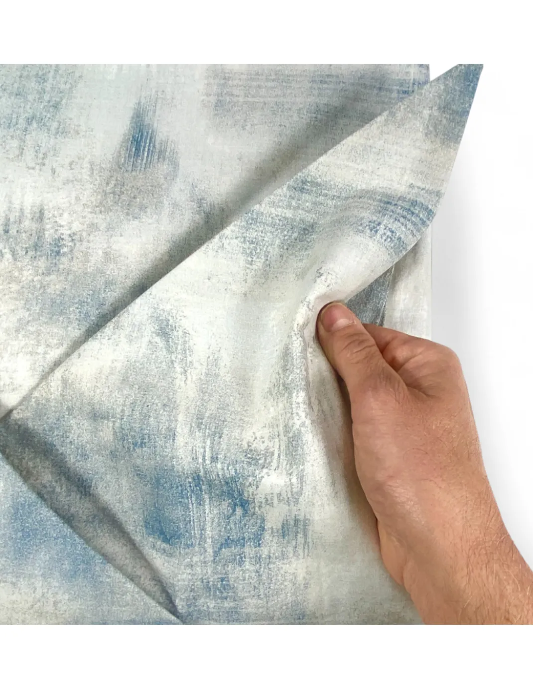 Copripiumino in Cotone Tempo di Dormire Grigio Ghiaccio, Made in Italy, Astratto, Patella Antiscivolo, Lavabile in Lavatrice