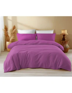 Copripiumino in Cotone Tinta Unita Fucsia - Tempo di Dormire, 100% Puro Cotone, Morbido, Traspirante, Made in Italy