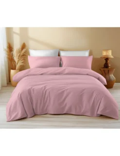 Copripiumino in Cotone Tinta Unita Rosa - Tempo di Dormire, 100% Puro Cotone, Morbido, Traspirante, Made in Italy