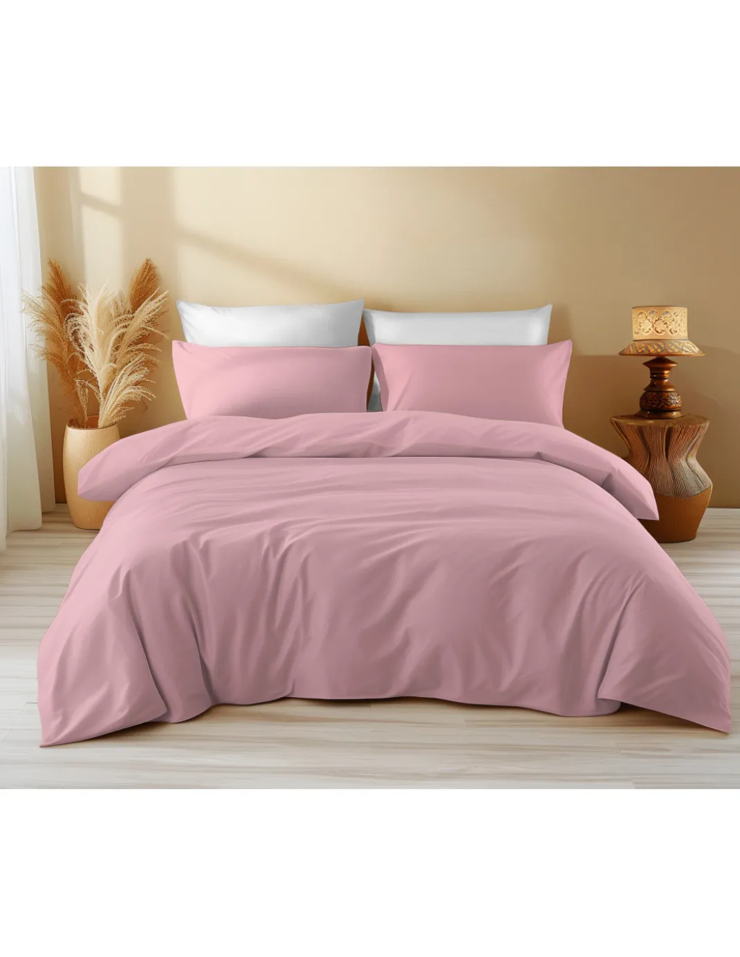 Copripiumino in Cotone Tinta Unita Rosa - Tempo di Dormire, 100% Puro Cotone, Morbido, Traspirante, Made in Italy