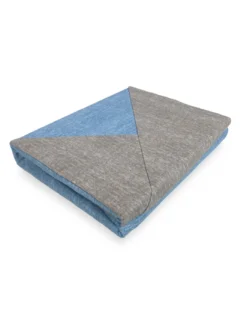 COPRIPIUMINO in flanella FLANELLATO BICOLORE Grigio e Blu in Puro Cotone