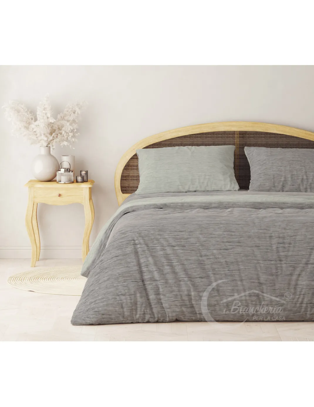 COPRIPIUMINO in flanella FLANELLATO BICOLORE Beige in Puro Cotone
