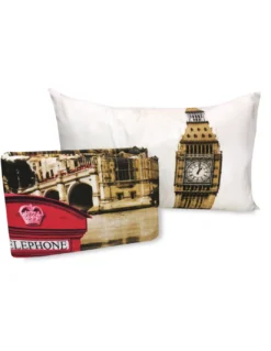 COPRIPIUMINO in Microfibra LONDRA INGLESE BIG BEN TELEPHONE