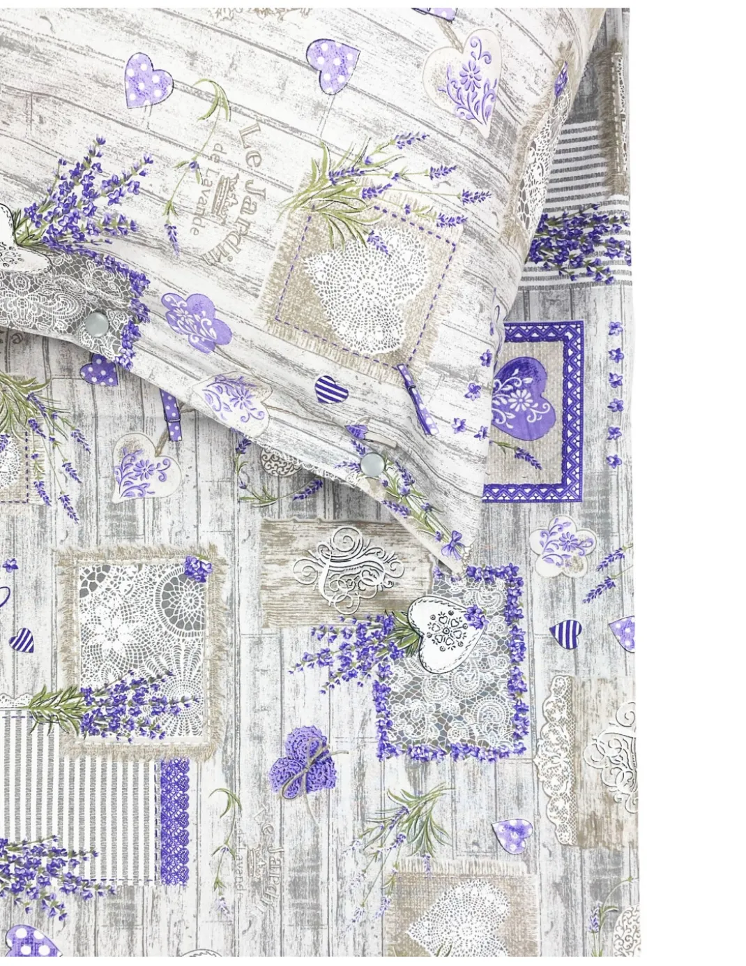 COPRIPIUMINO LAVANDA Provenzale CHÉRIE in Puro Cotone Made in Italy