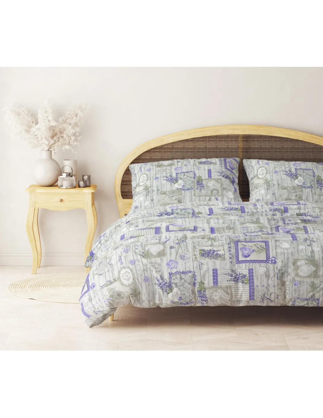 COPRIPIUMINO LAVANDA Provenzale CHÉRIE in Puro Cotone Made in Italy