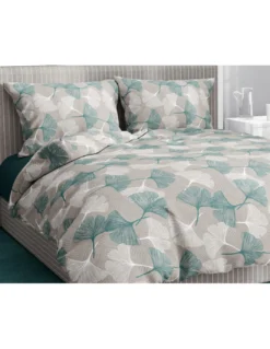 Copripiumino Matrimoniale Flanella 250x200 cm "Tempo di Dormire" - Petali Verde | Morbido, Caldo, Anti-Pilling, Made in Italy
